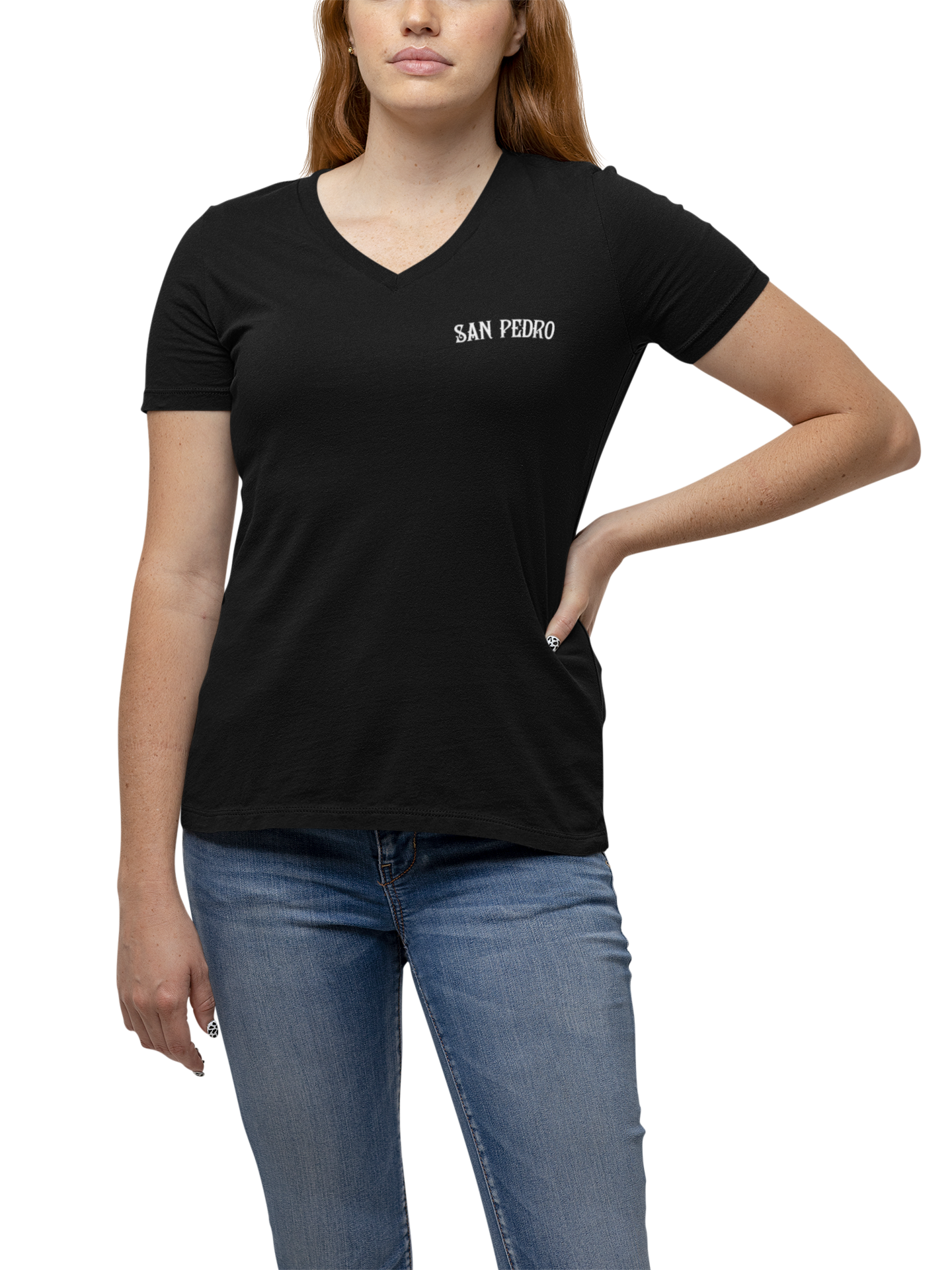 Vincent Thomas Woman's V Neck (Black)