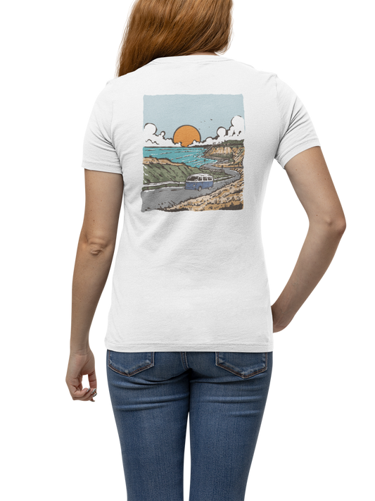 Local Paradise Woman's V Neck (White)